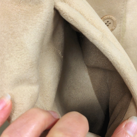 NWOT Dona Michi Suede Faux Fur Lined Button Up Jacket Size Small - Picture 4 of 9